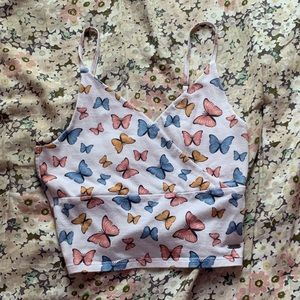 Hollister Crossover Butterfly Tank Top